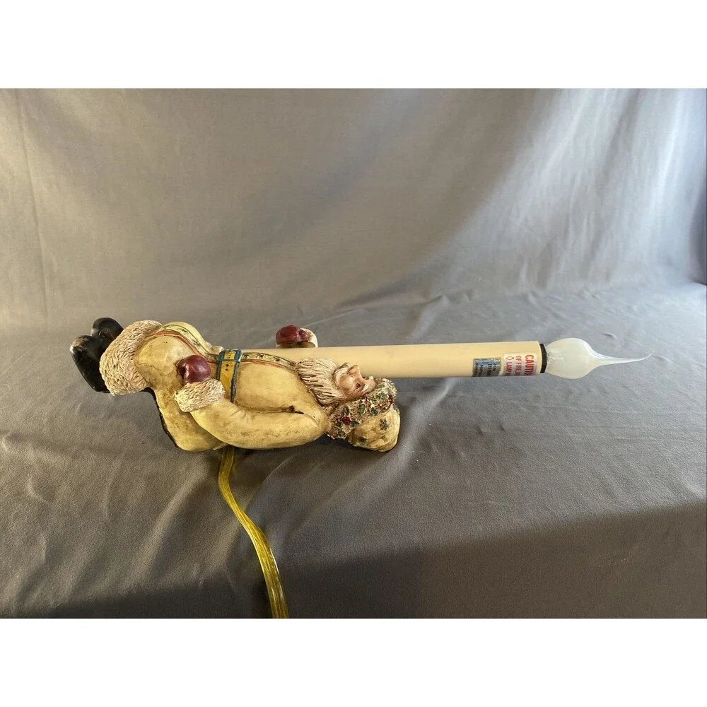 Santa Lamp Candle Light Shelf Sitting Figurine Christmas Cresswell Holiday